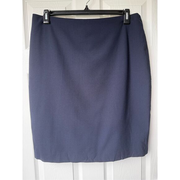 Jones New York Collection Platinum Stretch Size 14 Navy Wool Blend Skirt - Picture 1 of 4